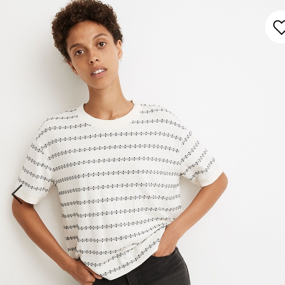 NWOT Madewell Everyday Crop Tee in Jacquard Stripe